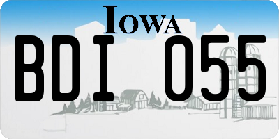 IA license plate BDI055