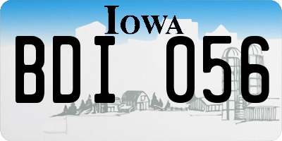 IA license plate BDI056