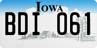 IA license plate BDI061