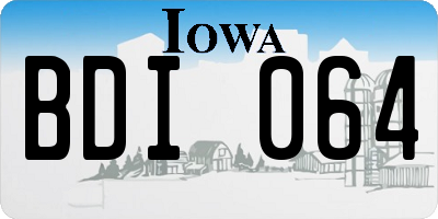 IA license plate BDI064