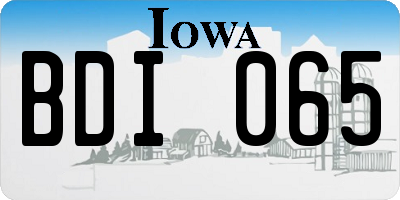 IA license plate BDI065