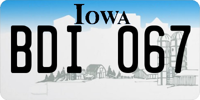 IA license plate BDI067