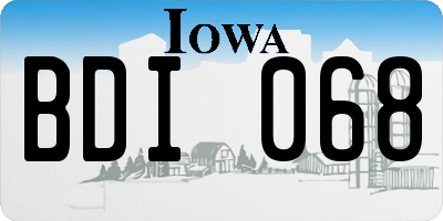 IA license plate BDI068