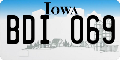 IA license plate BDI069