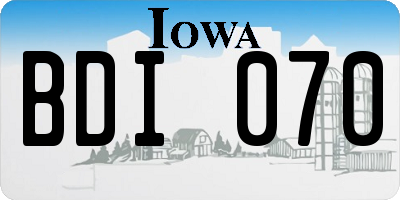 IA license plate BDI070
