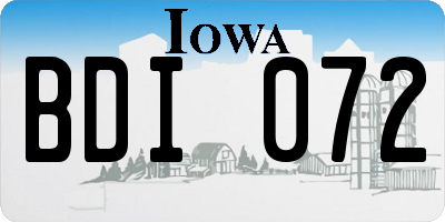 IA license plate BDI072