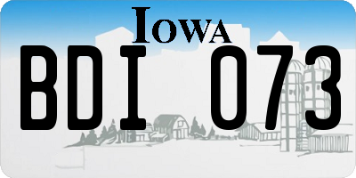 IA license plate BDI073