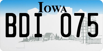 IA license plate BDI075
