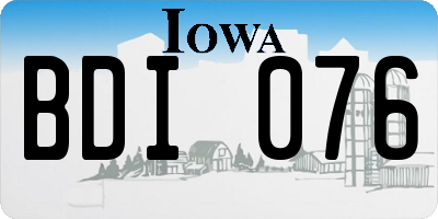 IA license plate BDI076