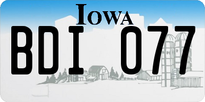 IA license plate BDI077