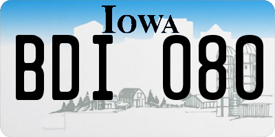 IA license plate BDI080