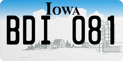 IA license plate BDI081