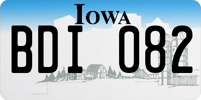 IA license plate BDI082