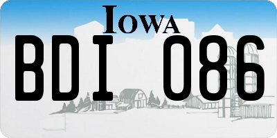 IA license plate BDI086