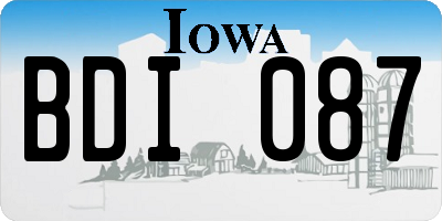 IA license plate BDI087
