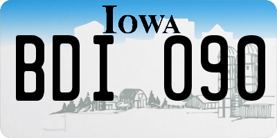 IA license plate BDI090