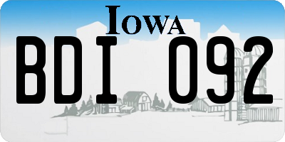 IA license plate BDI092