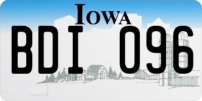 IA license plate BDI096