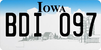 IA license plate BDI097