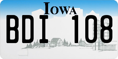 IA license plate BDI108