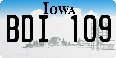 IA license plate BDI109