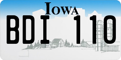 IA license plate BDI110