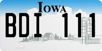 IA license plate BDI111