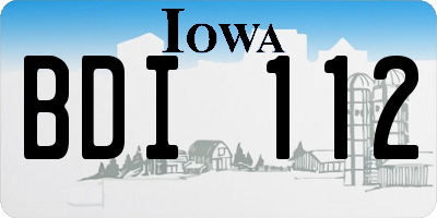 IA license plate BDI112