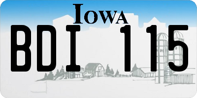 IA license plate BDI115
