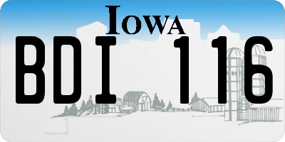 IA license plate BDI116