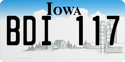 IA license plate BDI117