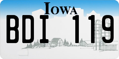 IA license plate BDI119