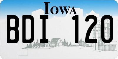IA license plate BDI120