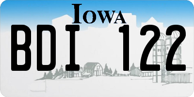 IA license plate BDI122