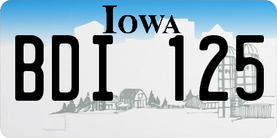 IA license plate BDI125