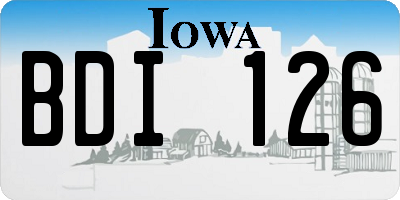 IA license plate BDI126