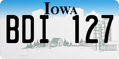 IA license plate BDI127