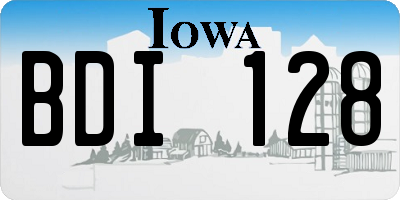 IA license plate BDI128