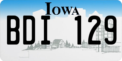 IA license plate BDI129