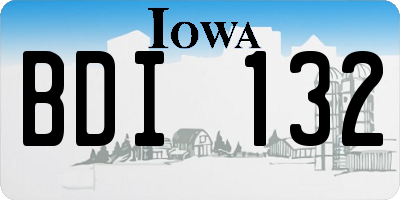 IA license plate BDI132