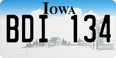 IA license plate BDI134
