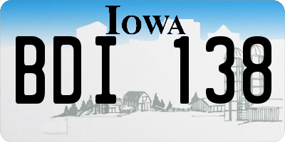 IA license plate BDI138
