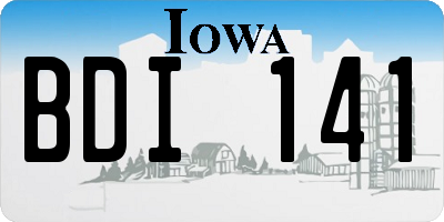 IA license plate BDI141