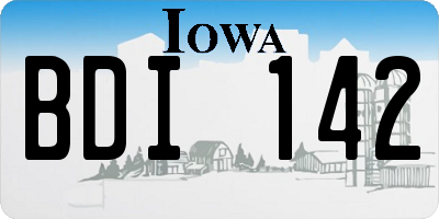 IA license plate BDI142