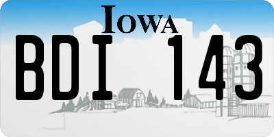 IA license plate BDI143