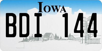 IA license plate BDI144