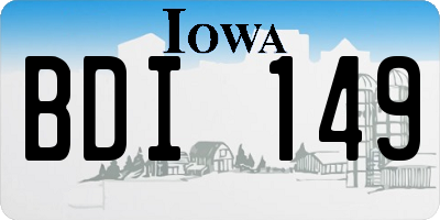 IA license plate BDI149