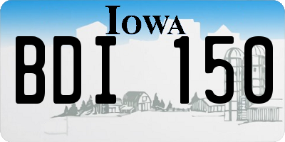 IA license plate BDI150