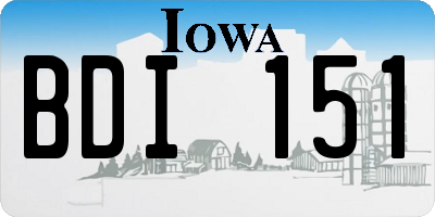 IA license plate BDI151