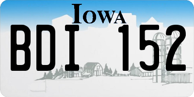 IA license plate BDI152